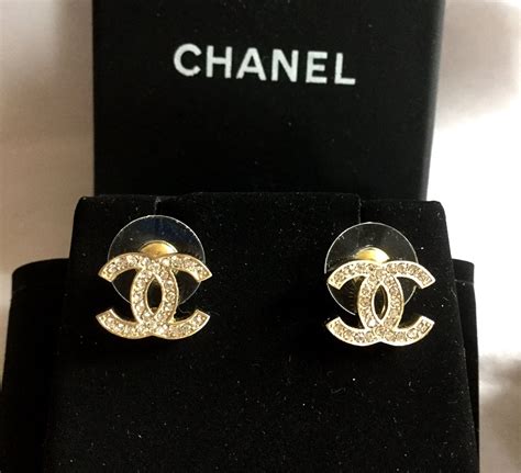 chanel hang down earrings|authentic chanel logo stud earrings.